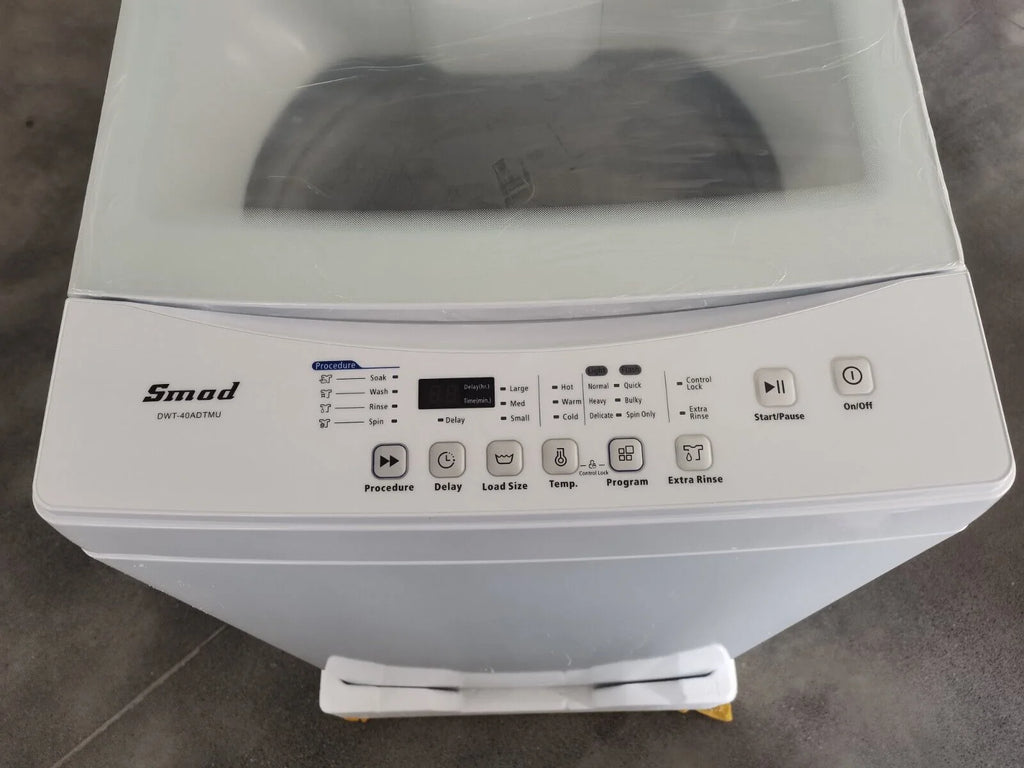 Smad Compact Washing Machines 1.7 Cu ft Single Use in Schools and apartments 12lbs White Washer