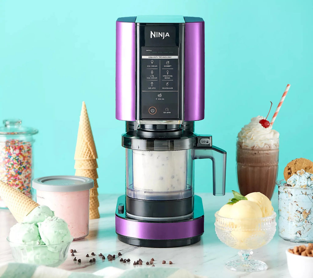 Restored Ninja NC301 CREAMi Ice Cream Maker, for Gelato, Mix-ins, Milkshakes, Sorbet, Smoothie Bowls & More - Purple (Refurbished)