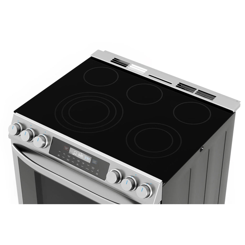 Midea 30-In Slide-In Electric Range with Wi-Fi Connectivity and Fan Convection, Stainless Steel,  MES30S2AST
