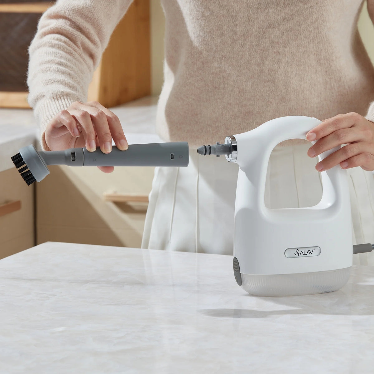SALAV? CS-100 CleanSteam Compact Steam Cleaner, White