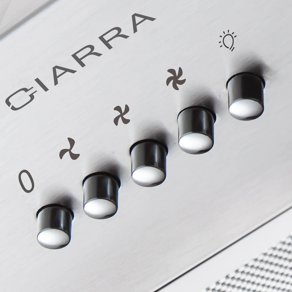 CIARRA Insert Range Hood 20 inch 450 CFM with Push Button Control Stainless Steel CAS913E52