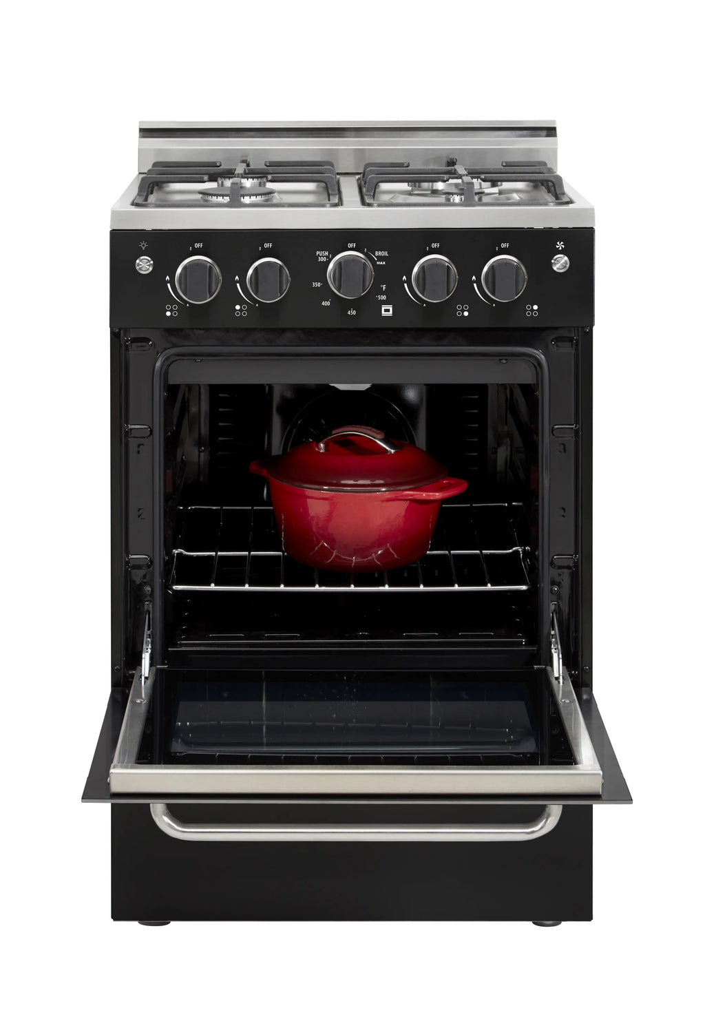 Unique Prestige 24�?2.3 cu ft Double Oven Gas Range in White