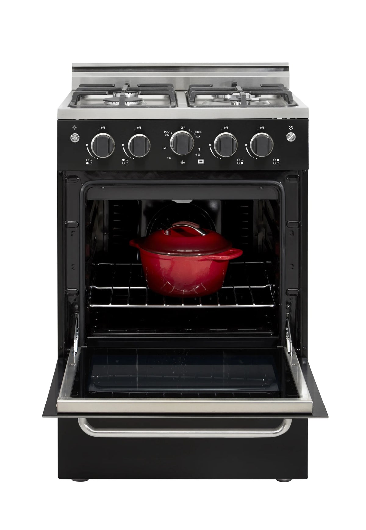 Unique Prestige 24�?2.3 cu ft Double Oven Gas Range in White