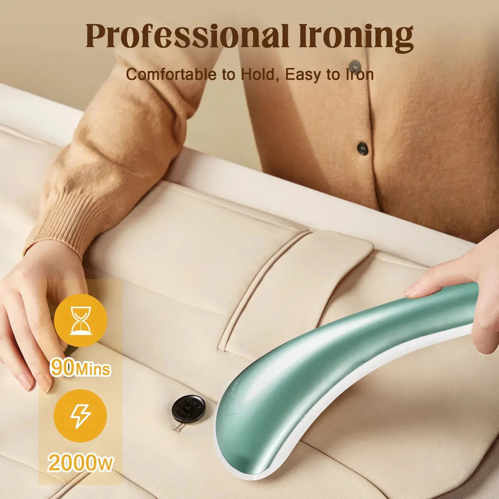 Advwin 2000W Standing Garment Steamer with 10 Steam Levels, 2.7L Tank for 90 Min Steam, Dual Rod Adjustable Height, Vertical & Flat Ironing with Accessories (Green)