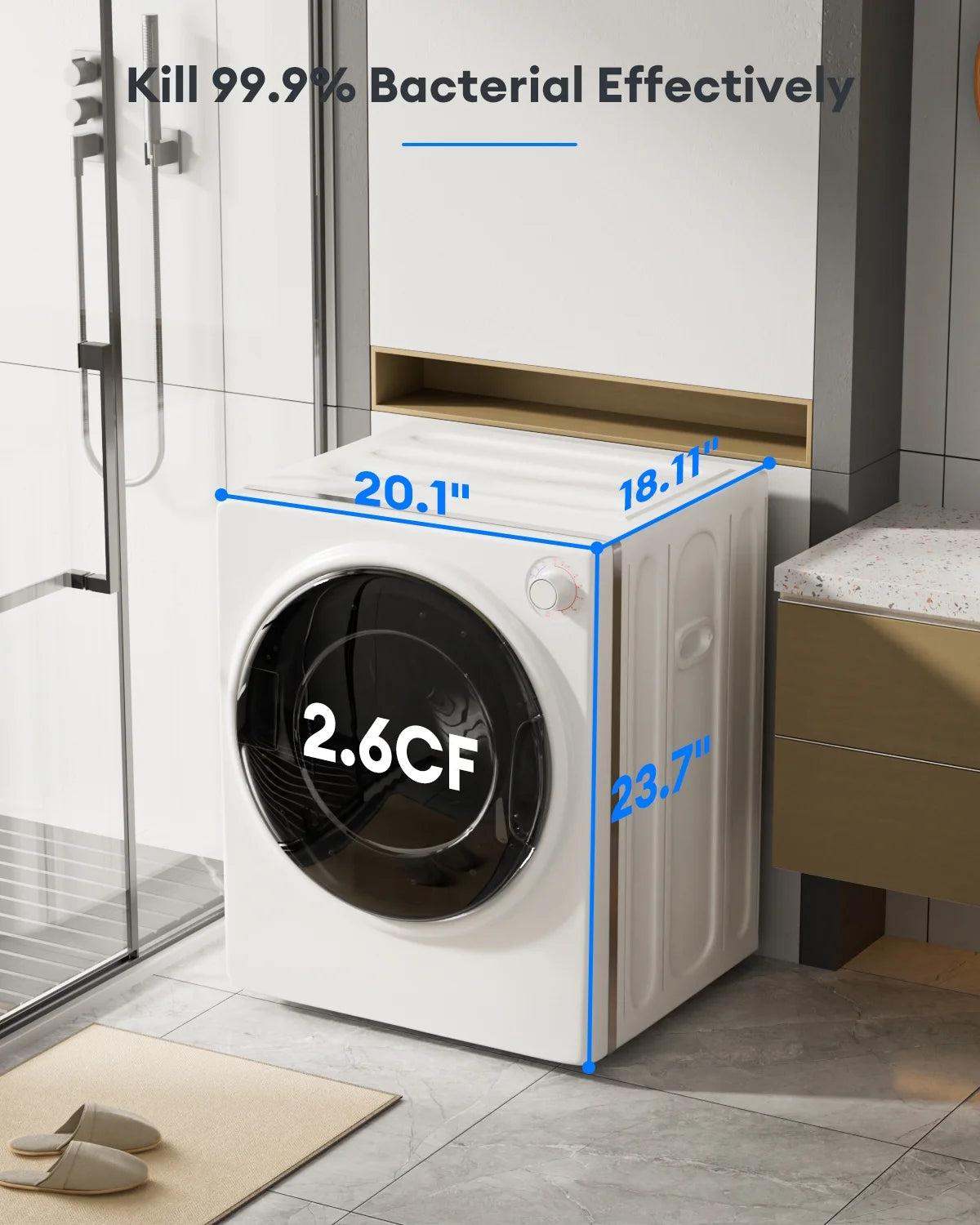 TABU Washer and Dryer Set, 19LBS Fully Automatic Washing Machine & 8.8LBS Clothes Dryer (White&White)