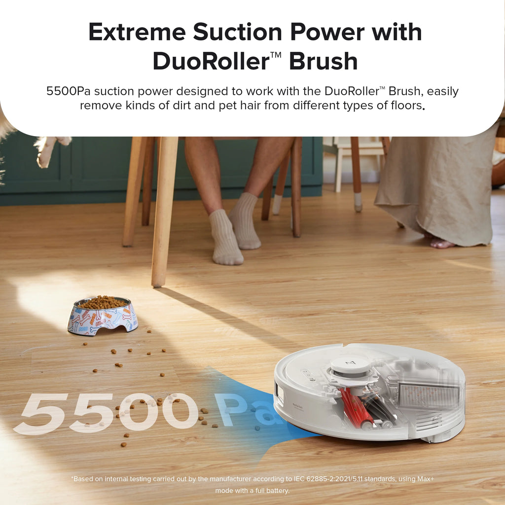 Roborock Q8 Max Robot Vacuum and Mop with Obstacle Avoidance, LiDAR Navigation, 5500Pa Suction Power, and App Control(White)