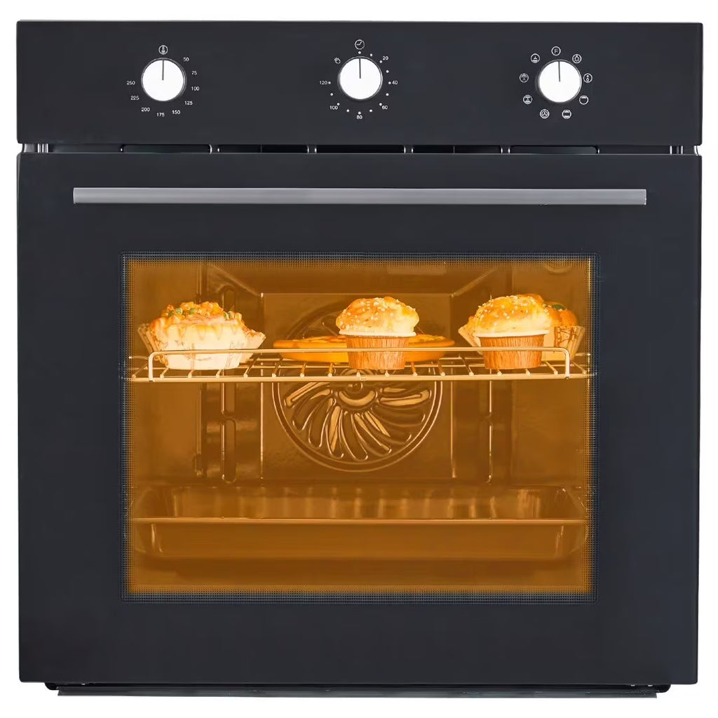 24" Electric Single Wall Oven, 2.5Cu.ft Built-in Electric Convection Oven with Air Frying Function, 8 Baking Modes, 3000W, 240V