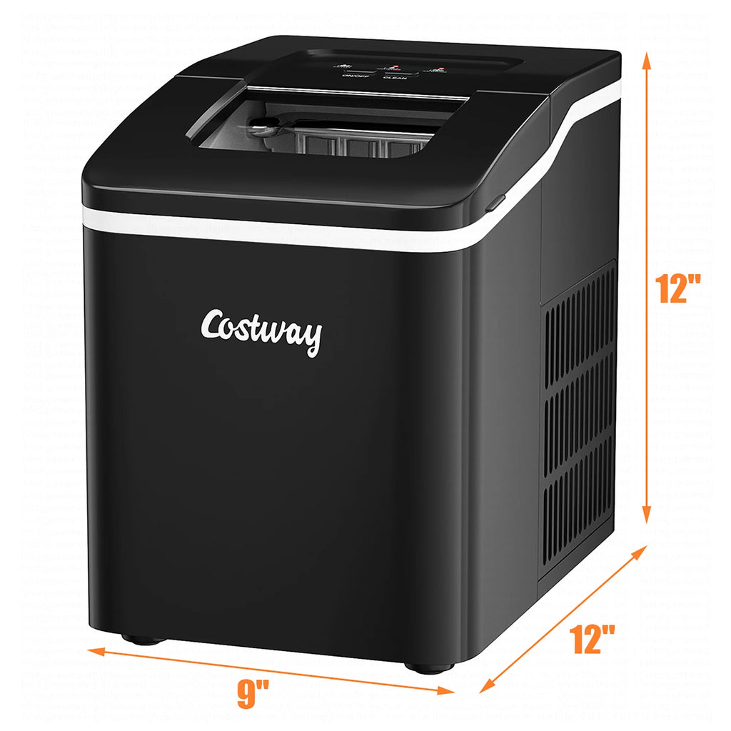 Costway Portable Ice Maker Machine Countertop 26Lbs/24H Self-cleaning w/ Scoop Green