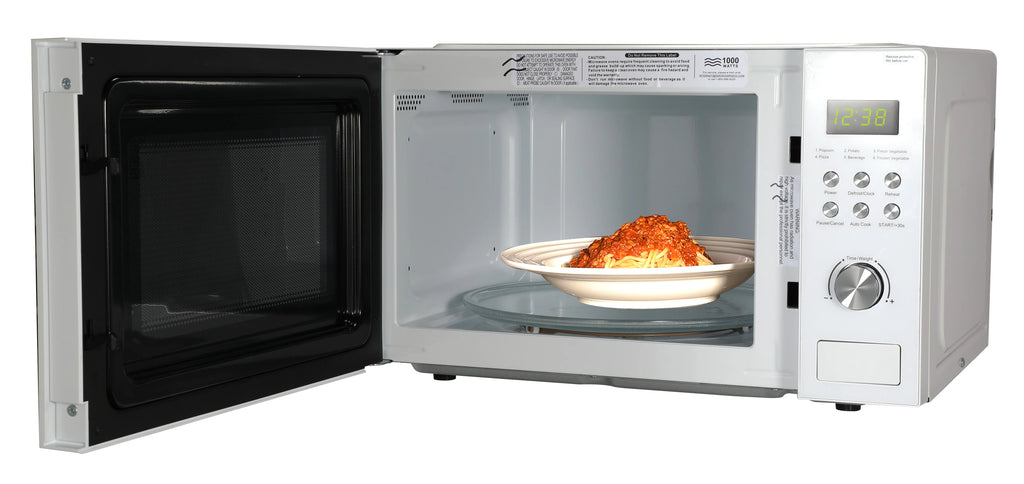 Emerson 1.1 Cu Ft, 1000W White Countertop Microwave Oven, MW1101W