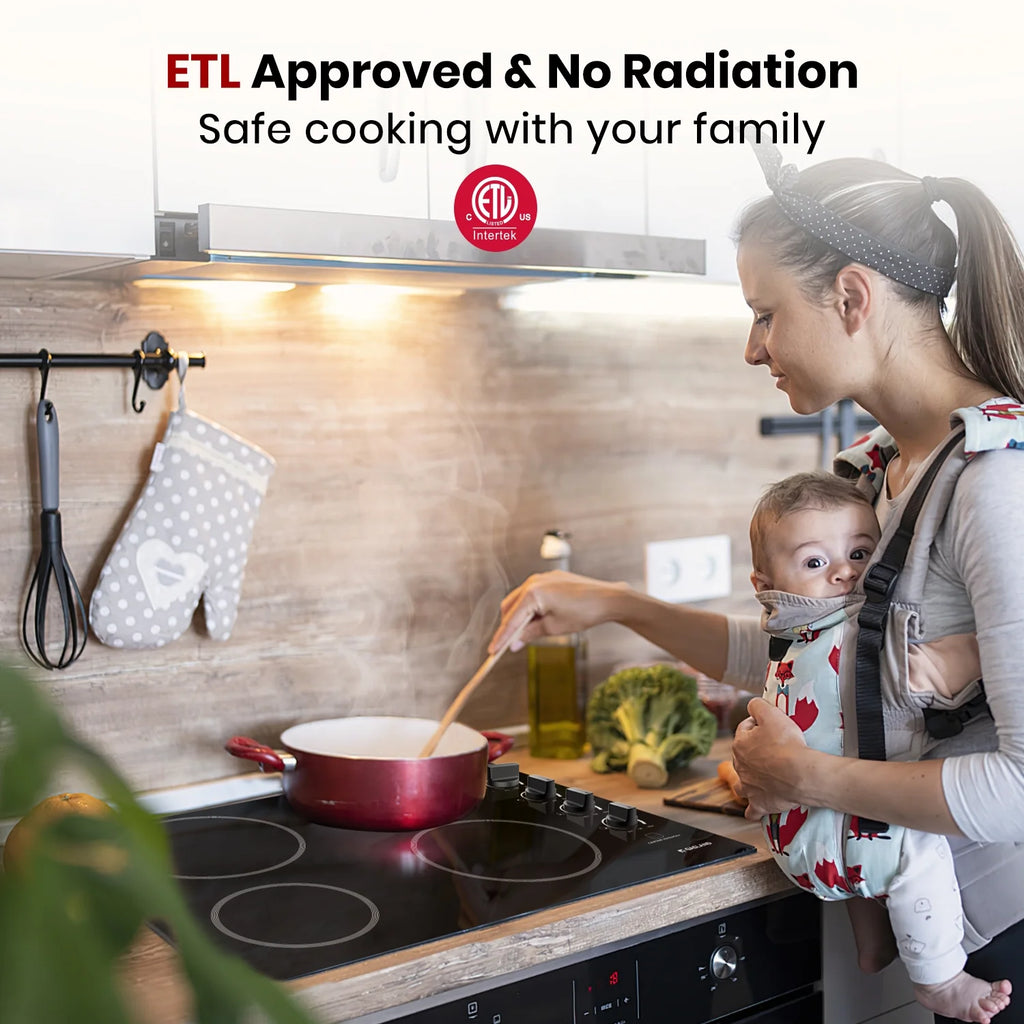 GASLAND Chef Pro 30 in Radiant Electric Cooktop with 4 Burners,  220V ETL Approved