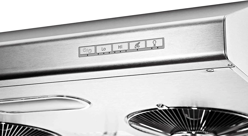 Pacific Kitchen Vent Hood AC3000BS �C 30 Inch Under Cabinet Range Hood �C Filterless Modern Stainless Steel Hood Vent with 900 CFM Suction, Dual Fans, LED Touch Controls and Auto-Clean Function