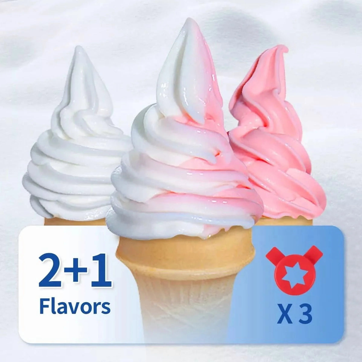 SHENGJINSH Pre-cooled Commercial Ice Cream Machine, 3 Flavors Countertop Soft Serve Ice Cream Maker