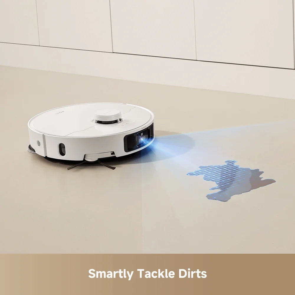 MOVA Robot P10 Pro Ultra Vacuum and Mop,  13,000Pa Suction 140°F Hot Water Auto Mop Washing & Drying, Dual Spinning Extenable Mop,10.5mm Lifting for Carpet, 360°Obstacle Avoidance, App Control