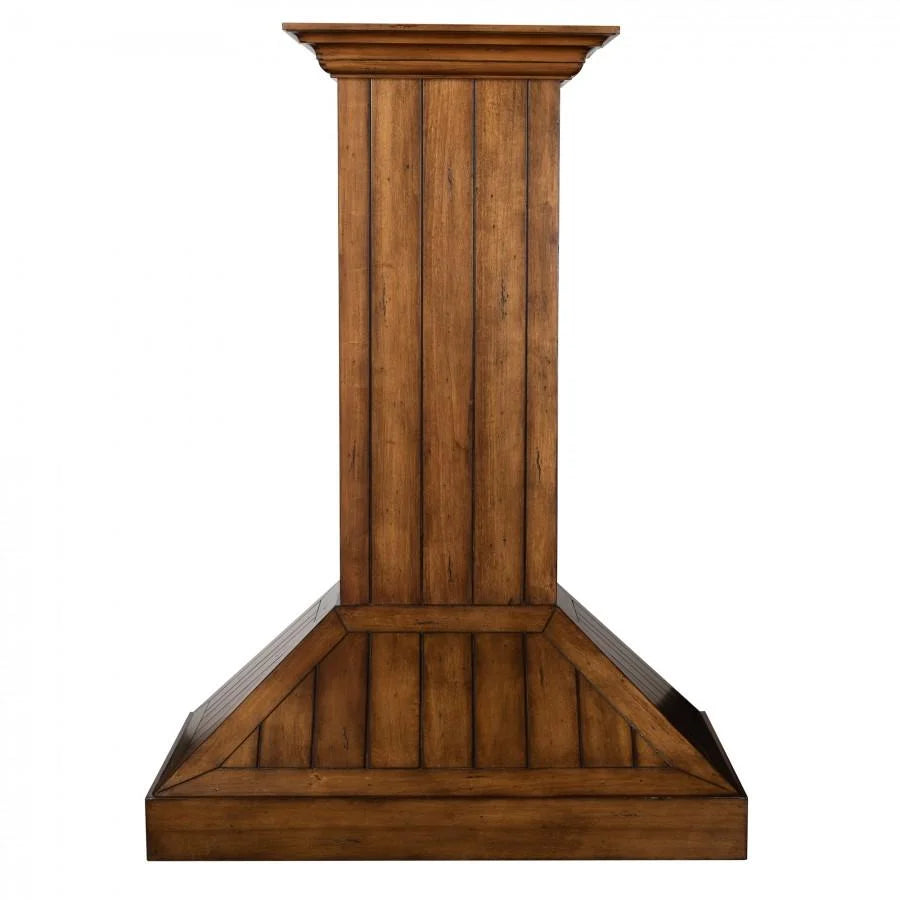 ZLINE 36 in. Wooden Wall Mount Range Hood in Rustic Light Finish - Includes Motor (KPLL-36)