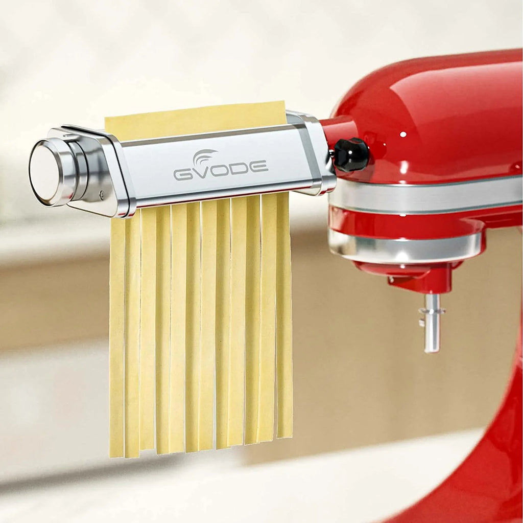 TOCOKEID 3Pcs Stainless Steel Pasta Attachment for KitchenAid Stand Mixer Included Dough Sheet Roller, Spaghetti Cutter and Fettuccine Cutter Maker