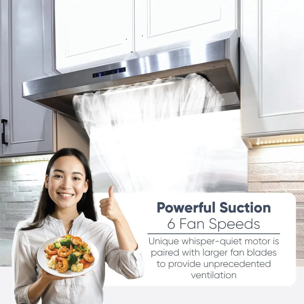 Pacific Trusteam Under Cabinet Hood SC8830BS Bundle with Pacific SUS304 Deflector Board��