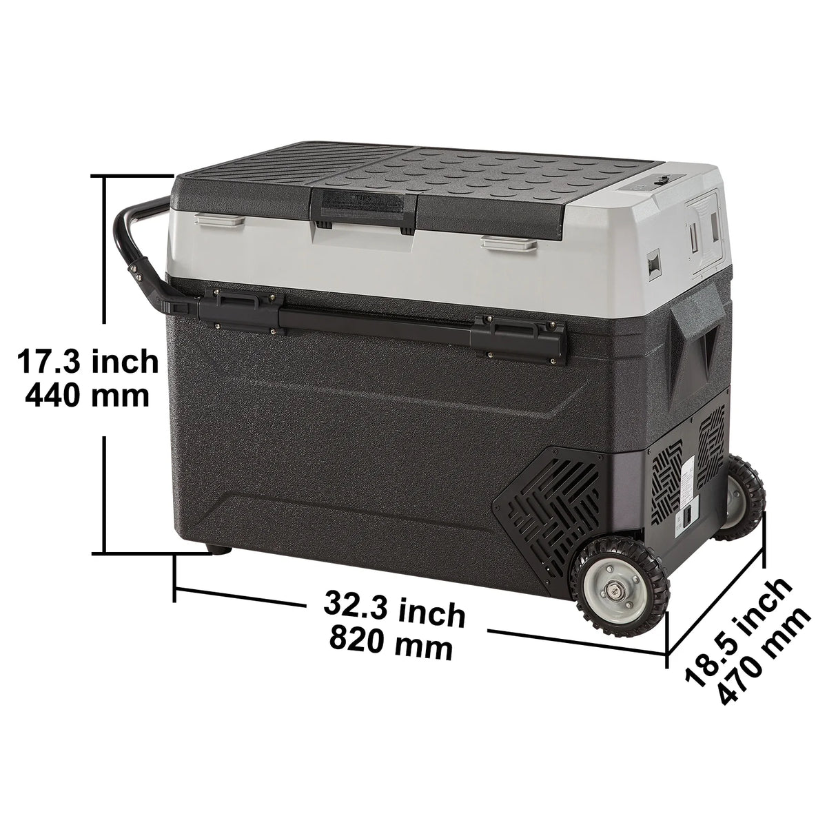 VEVOR Car Refrigerator 48Qt, Dual Zone Car Fridge Freezer12/24V DC & 110-240V AC Electric Compressor Cooler for Truck Vehicle RV