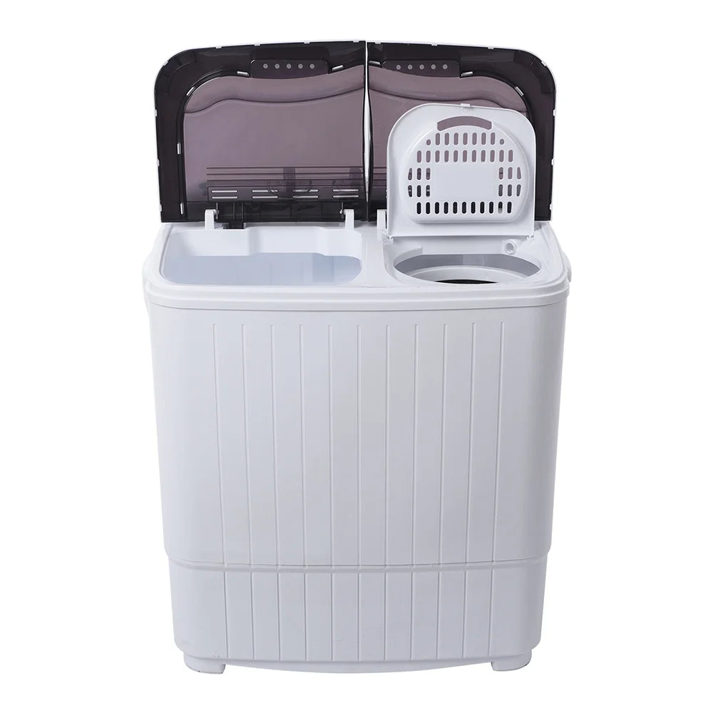 Portable Washing Machine,Compact Clothes Washing Machine, Semi Automatic Washing Machine, Mini Twin Tub Washing Machine for Apartments, Washer(7.7lbs) /Spiner(6.6lbs)