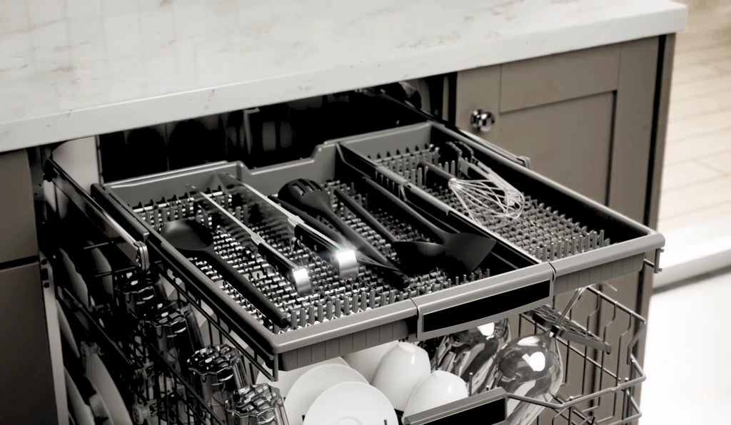 Kenmore 02214592 Built-in 24" Stainless Steel Tub Dishwasher, SmartWash, White, 34"H x 24"W x 25"D