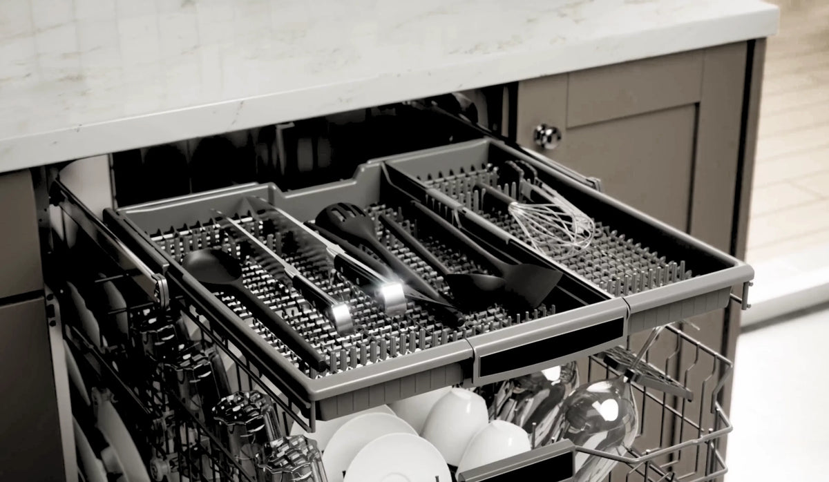 Kenmore 02214592 Built-in 24" Stainless Steel Tub Dishwasher, SmartWash, White, 34"H x 24"W x 25"D