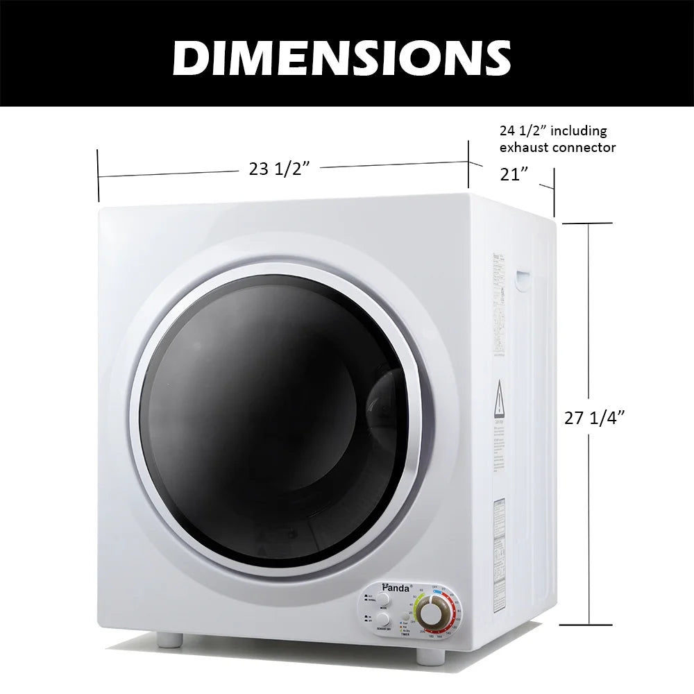 Panda 3.5 Cu.ft Compact Portable Electric Laundry Dryer PAN760SF, 13 Lbs Capacity,White and Black