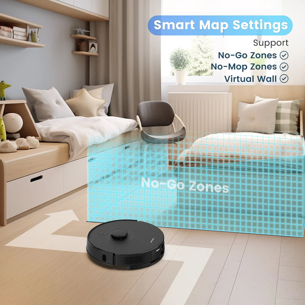 AIRROBO Robot Vacuum Cleaner and Mop Combo L40+, 60 days Self-Empty Bin, 180 min Runtime, APP and Voice Control
