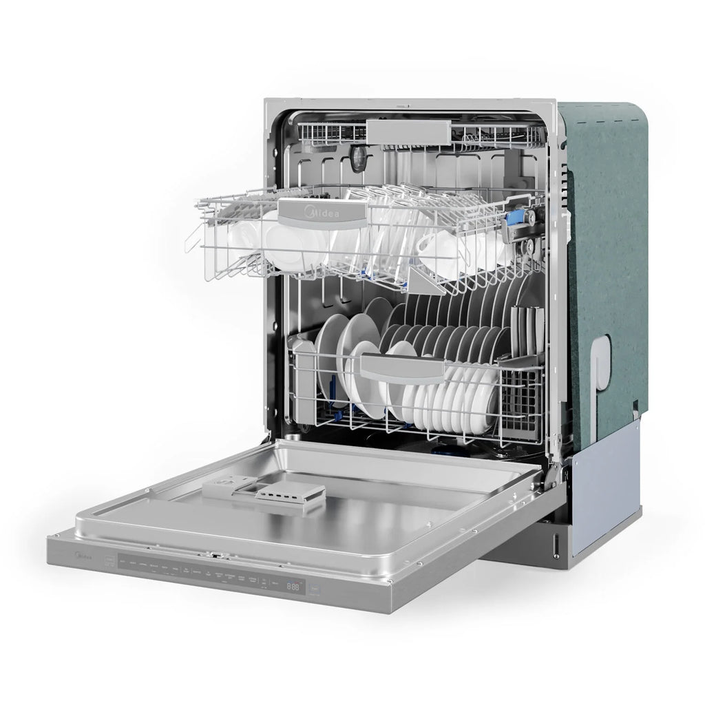 Midea Ultra-Quiet, Built-in dishwasher with Wi-Fi and Targeted Wash Zones, MDT24P5AST, Stainless Steel