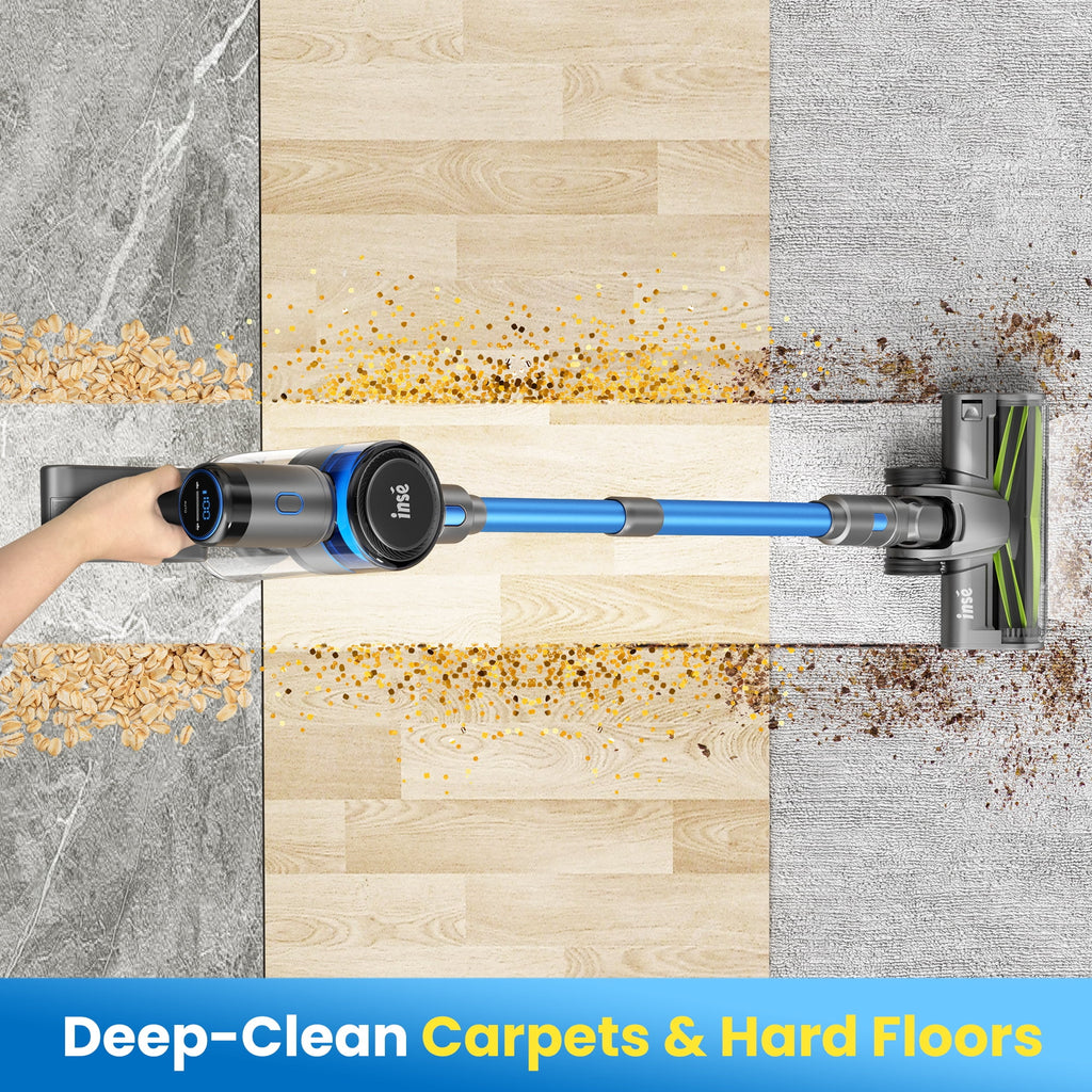 INSE Cordless Stick Vacuum Cleaner for Pet Hair Hard Floors Carpet, New S9X, 55 Mins Runtimes & 45 Kpa Powerful Suction