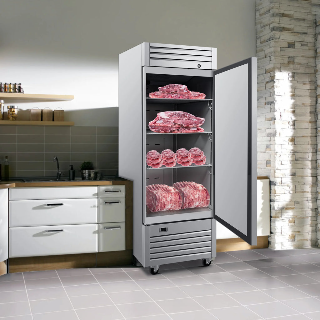 NSF Single Door Commercial Reach In Stainless Steel Freezer 18 Cu.Ft. 28in. Width Freezer