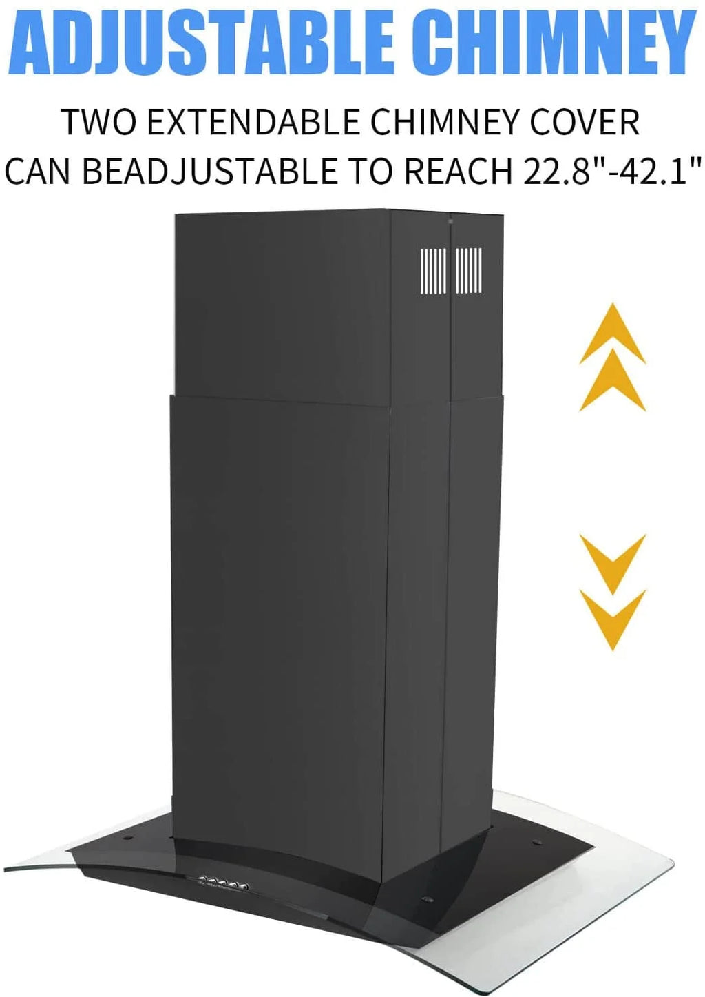 Island Range Hood 30-inch Kitchen 3-Speed Extractor Fan Vent Hood Airflow 900CFM