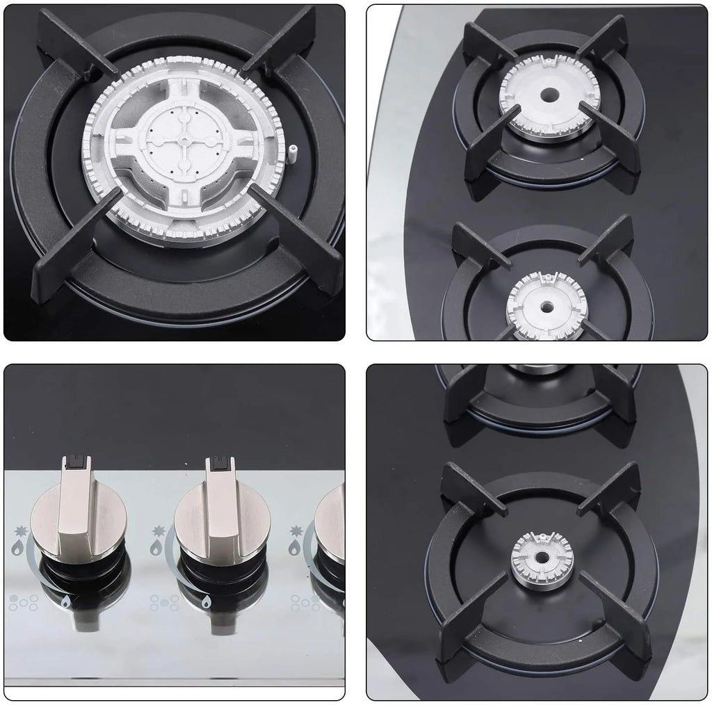 ANQIDI LPG/NG Gas Cooktop 5 Burners Gas Hobs Built-in Automatic Pulse Ignition Gas Stove Kitchen Cooker (35.4")