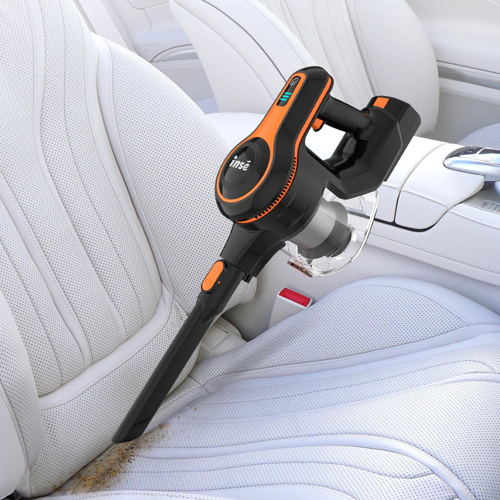 INSE Cordless Vacuum Cleaner, 40kPa Rechargeable Stick Vacuum with 300W Brushless Motor for Carpet Hardwood Floor Pet Hair,S620