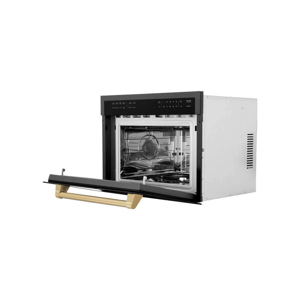 ZLINE Autograph Edition 24" 1.6 cu ft. Built-in Convection Microwave Oven in Stainless Steel and Matte Black Accents