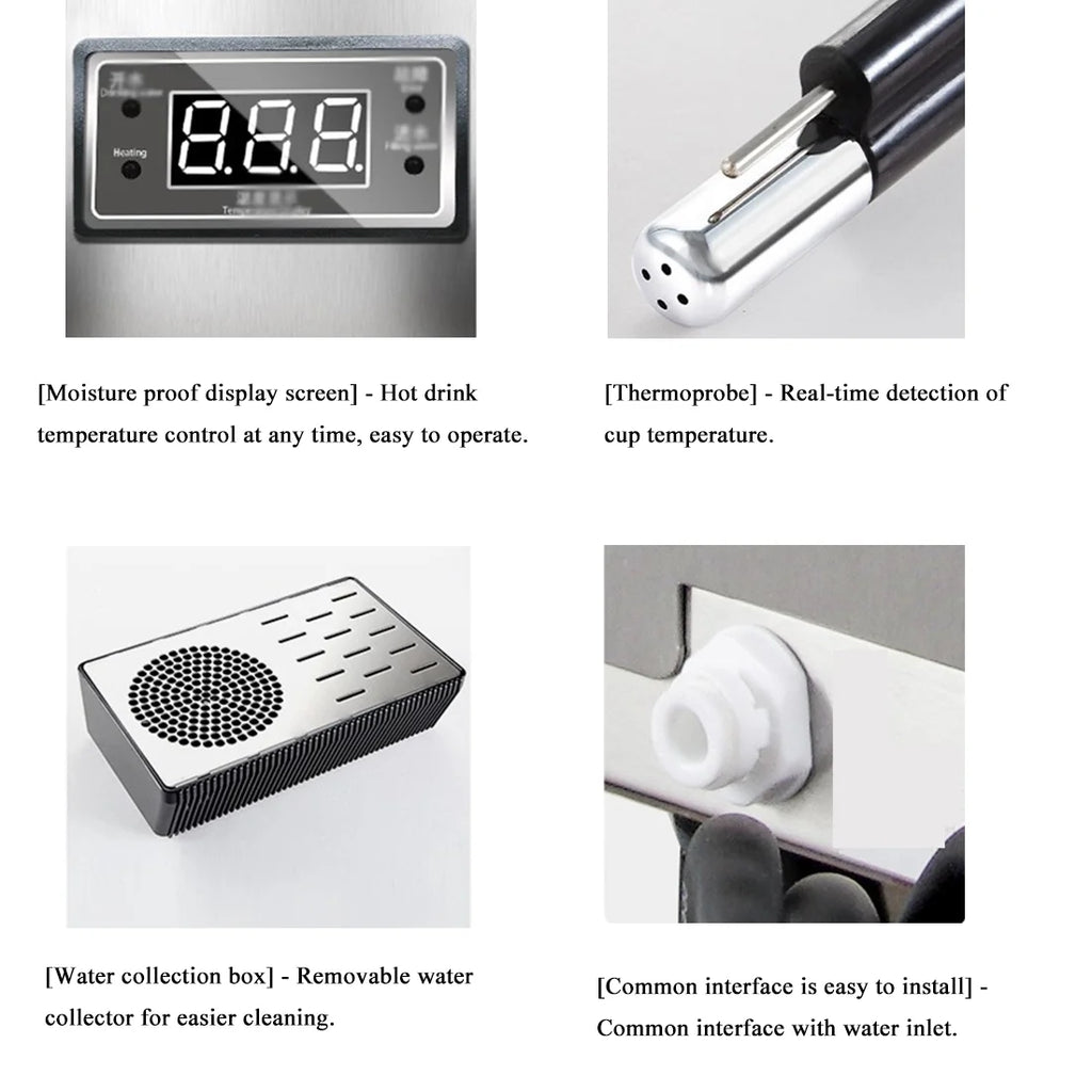INTBUYING 220V Milk Frother Steam Boiling Water Frothing Machine for Coffee Tea 12L Silver