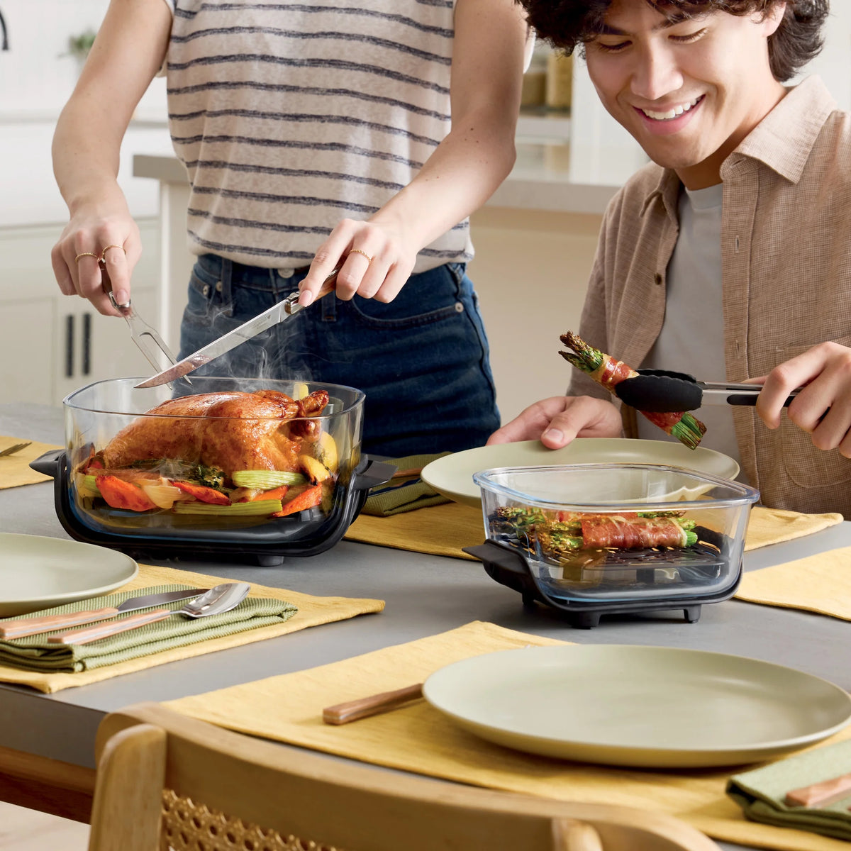 Ninja Crispi 4-in-1 Portable Glass Air Fryer Cooking System, 4-Qt & 6-Cup Containers, Cyberspace