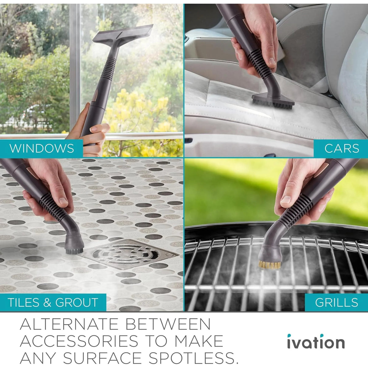 Ivation Steam Cleaner, Powerful Multipurpose Steamer w/ 18 Accessories