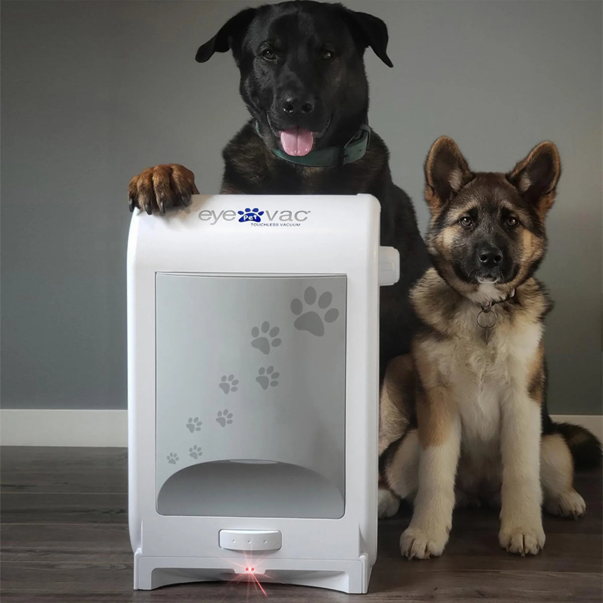 EyeVac Pet EVPET-PB 6.5 Qt Stationary Touchless Vacuum, Black w/ Paw Prints