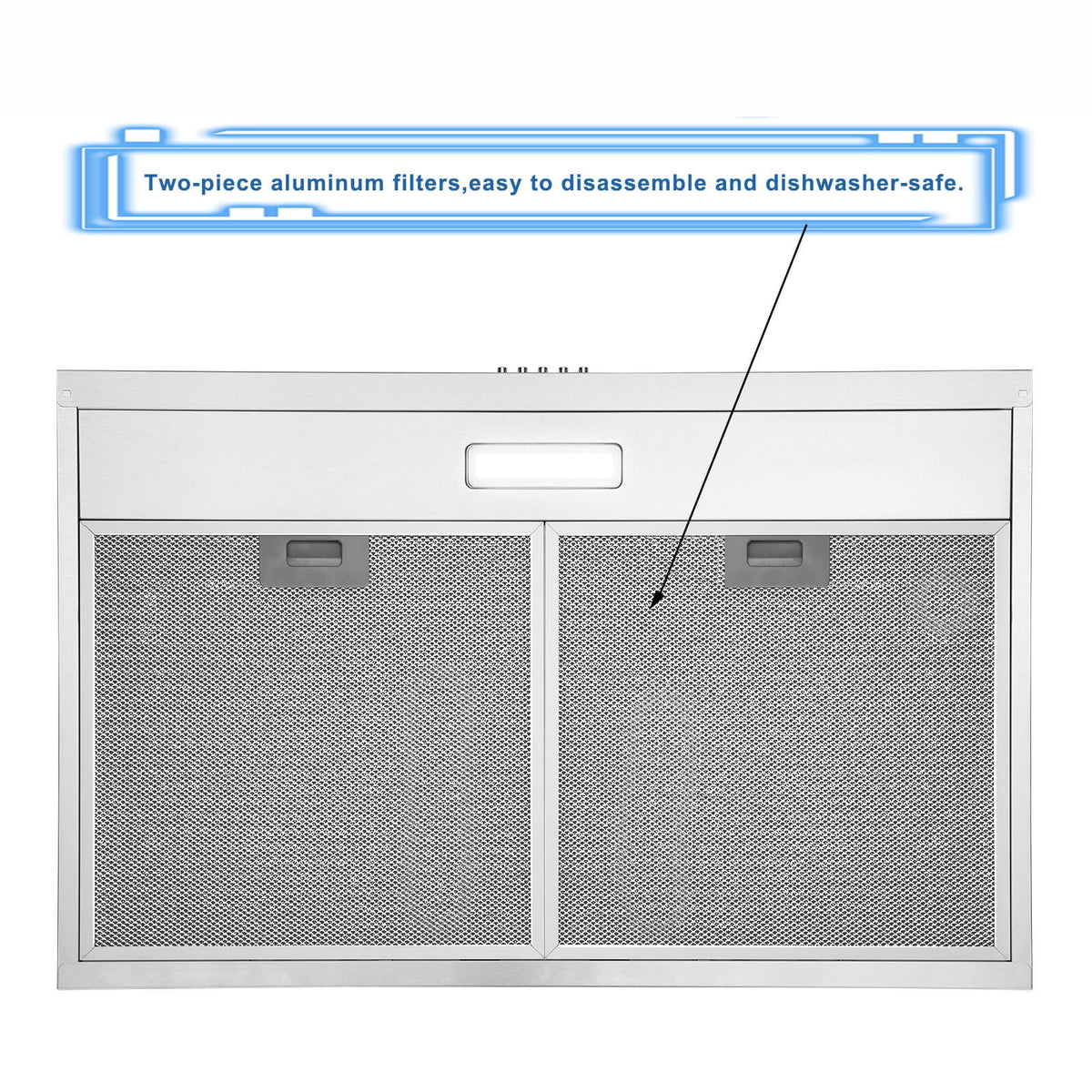 Joeaonz 30-Inch Stainless Steel Ductless Under Cabinet Range Hood with LED Lights, 230 CFM, 120V, 60Hz