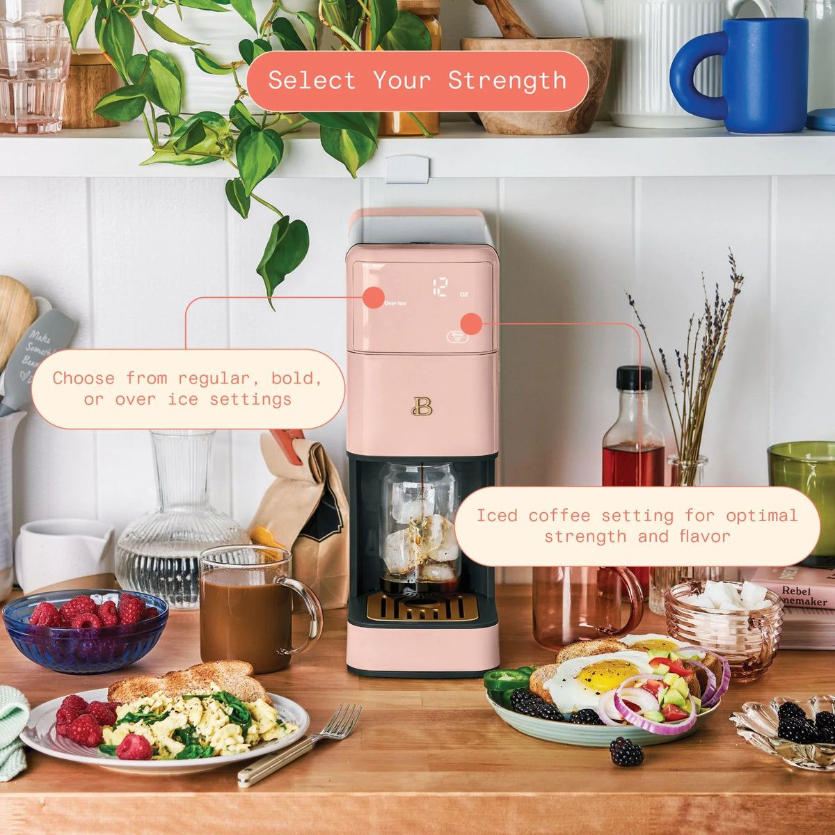 Beautiful Perfect Grind�?Programmable Single Serve Coffee Maker, White Icing by Drew Barrymore
