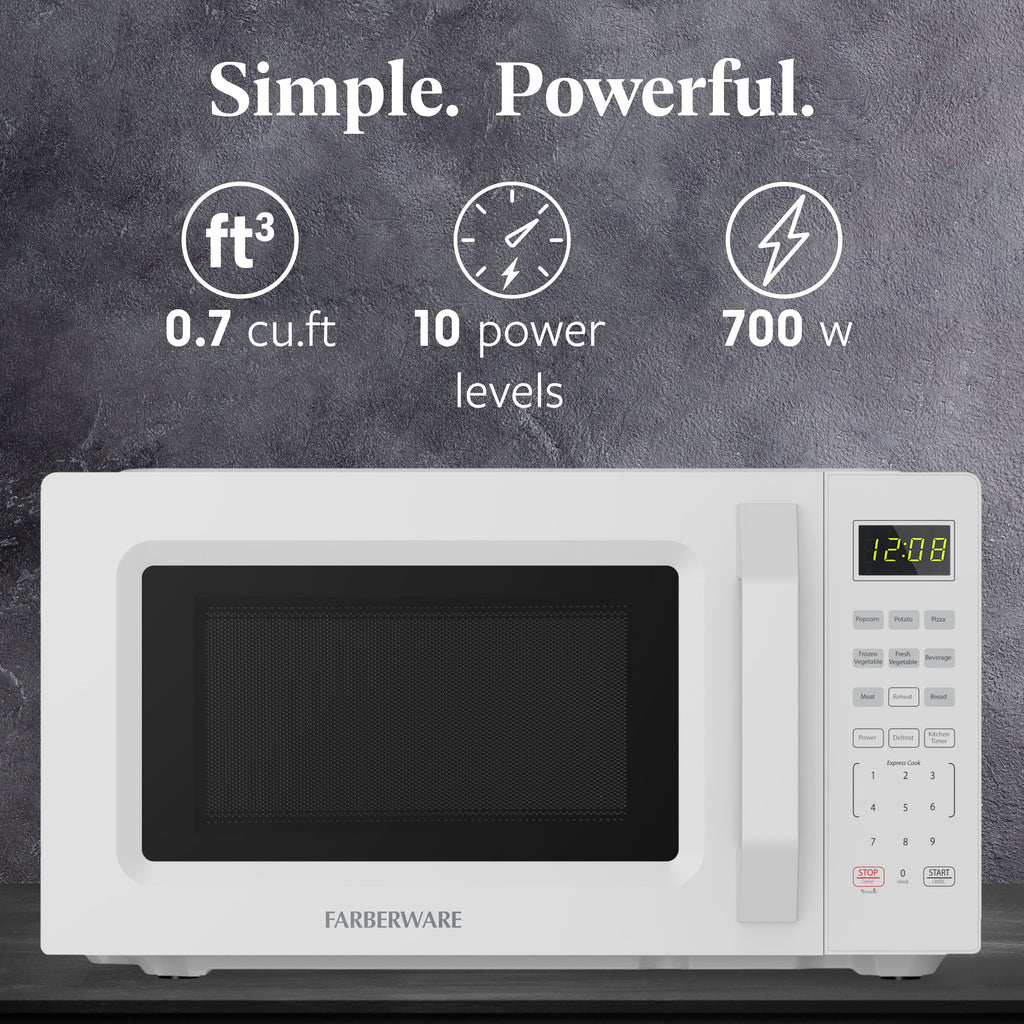 Farberware 1.1 Cu. Ft. 1000-Watt Compact Microwave Oven, Black