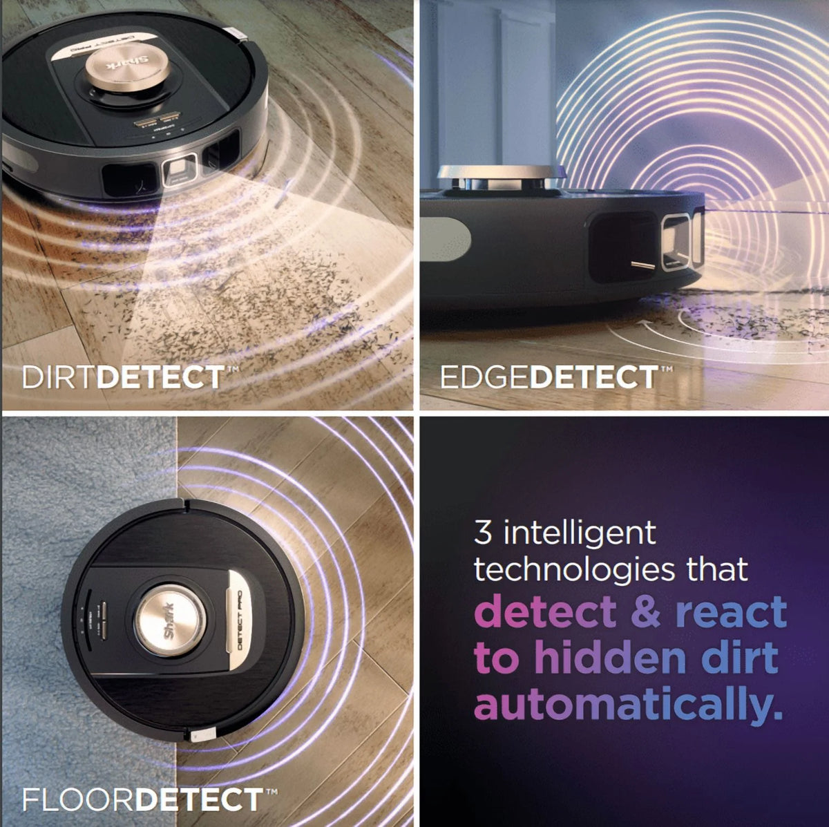 Shark PowerDetect? Self-Empty Robot Vacuum with NeverStuck & Detect Technologies, Auto Deep-Clean Carpets & Hardfloors, HEPA Bagless Base Neutralizes Odors, for Pet Hair, WiFi, RV2820AE