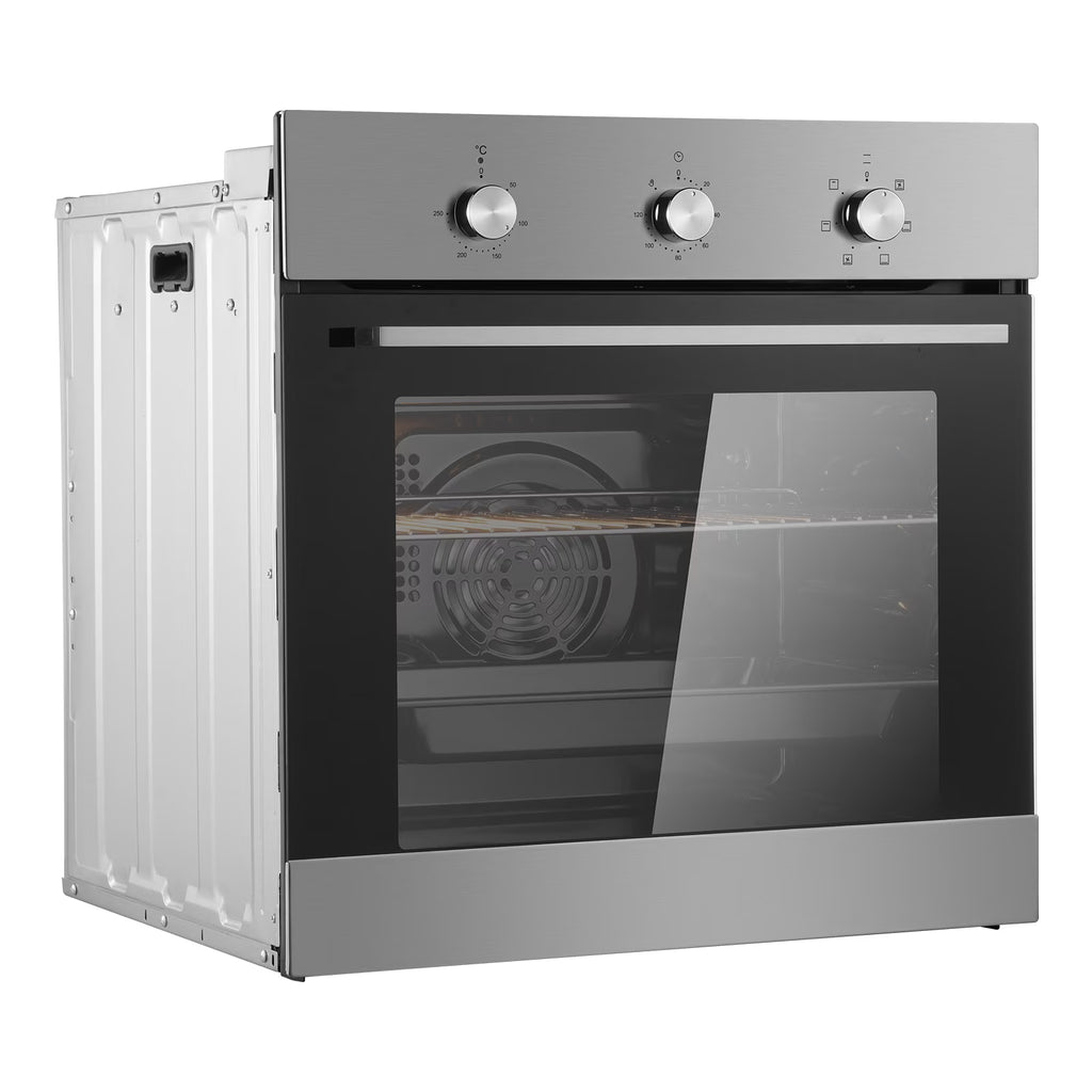 KFFKFF Solo Wall Oven, 24" Electrically Integrated Wall Oven with Half a Dozen Cooking Capabilities, 2.68 Cubic Ft Electric Wall Ovens with Timing Device, 2000W Electric Oven