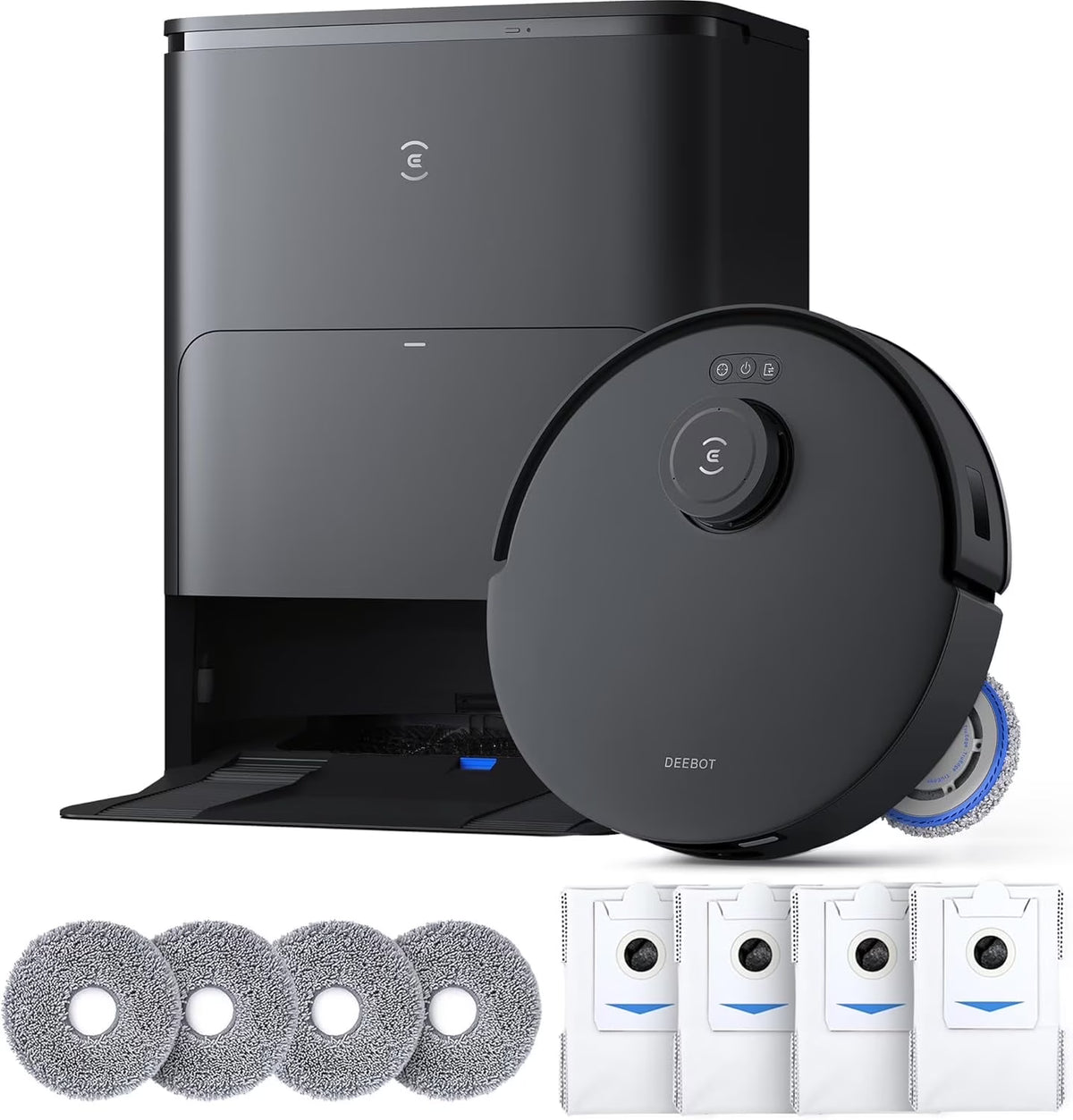 ECOVACS DEEBOT T30S Care Robot Vacuum & Mop - 11000Pa, ZeroTangle, TruEdge Mopping, Self-Emptying, Auto-Mop Lifting