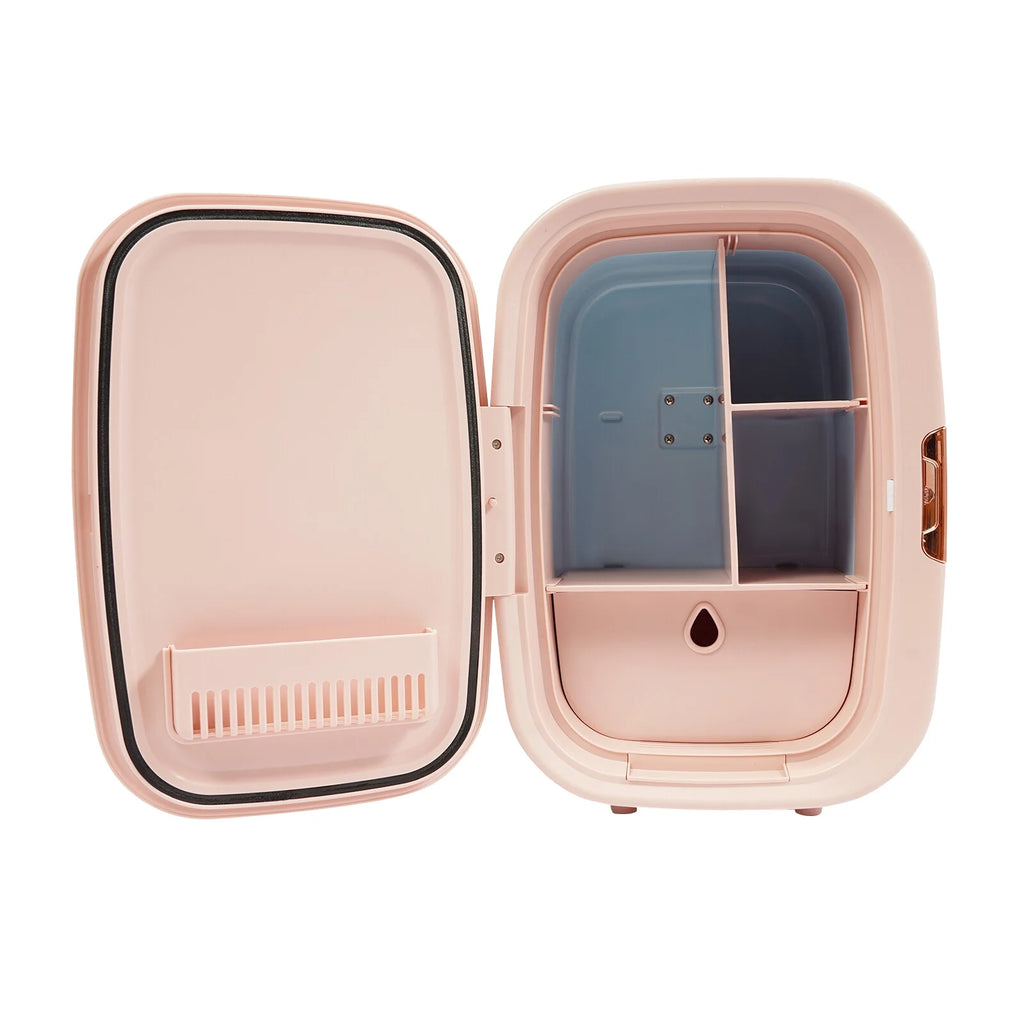 Mini Fridge, 12.68Qt Skincare Fridge, Portable Cooler and Warmer, Compact Refrigerator for Comestic Storage, Makeup, Lipstick, SkinCare, Bedroom, Office, Dorm (Pink)