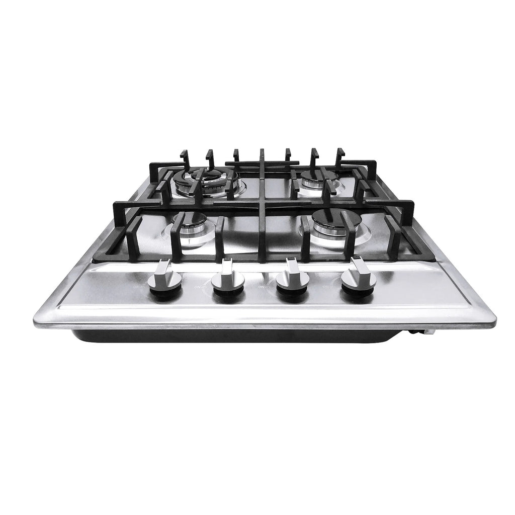 Stainless Steel 4-Burner Gas Stove, 3.0KW+1.75KW+1.0KW, Built-In Cooktop with Rotary Switch for Homes, Restaurants