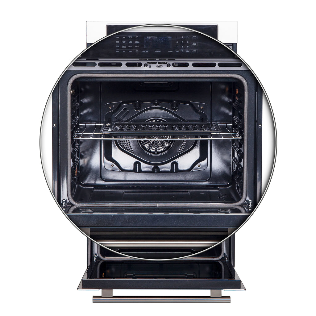 Forno Villarosa 30-Inch Built-In Double Wall Oven, Stainless Steel, Convection Cooking, Touch Control Panel, Self-Cleaning Function