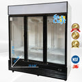 Commercial Merchandiser Refrigerator, 3 Glass Door, Beverage Cooler, 74" x 26" x 82", 62.5 Cu. Ft., NSF Certified