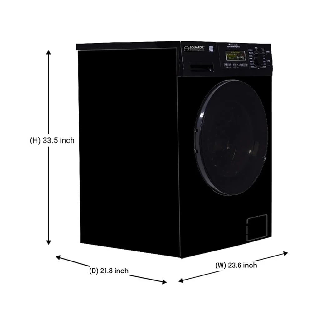 Pemberly Row Pet Compact 110V Vented/Ventless 15 lbs Combo Washer Dryer in Black
