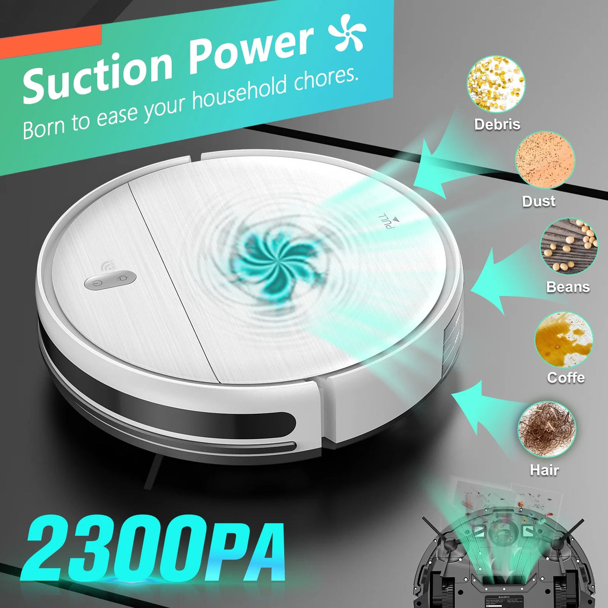ONSON Robot Vacuum Cleaner, 2 in 1 Mop Combo for Pet Hair, Hard Floor