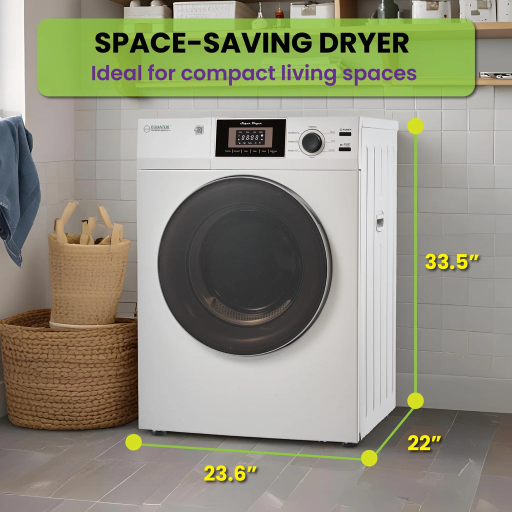 Equator Compact 24 in Vented Dryer 3.1cf/13lb SENSOR Sanitize Shoes 110V/1500W